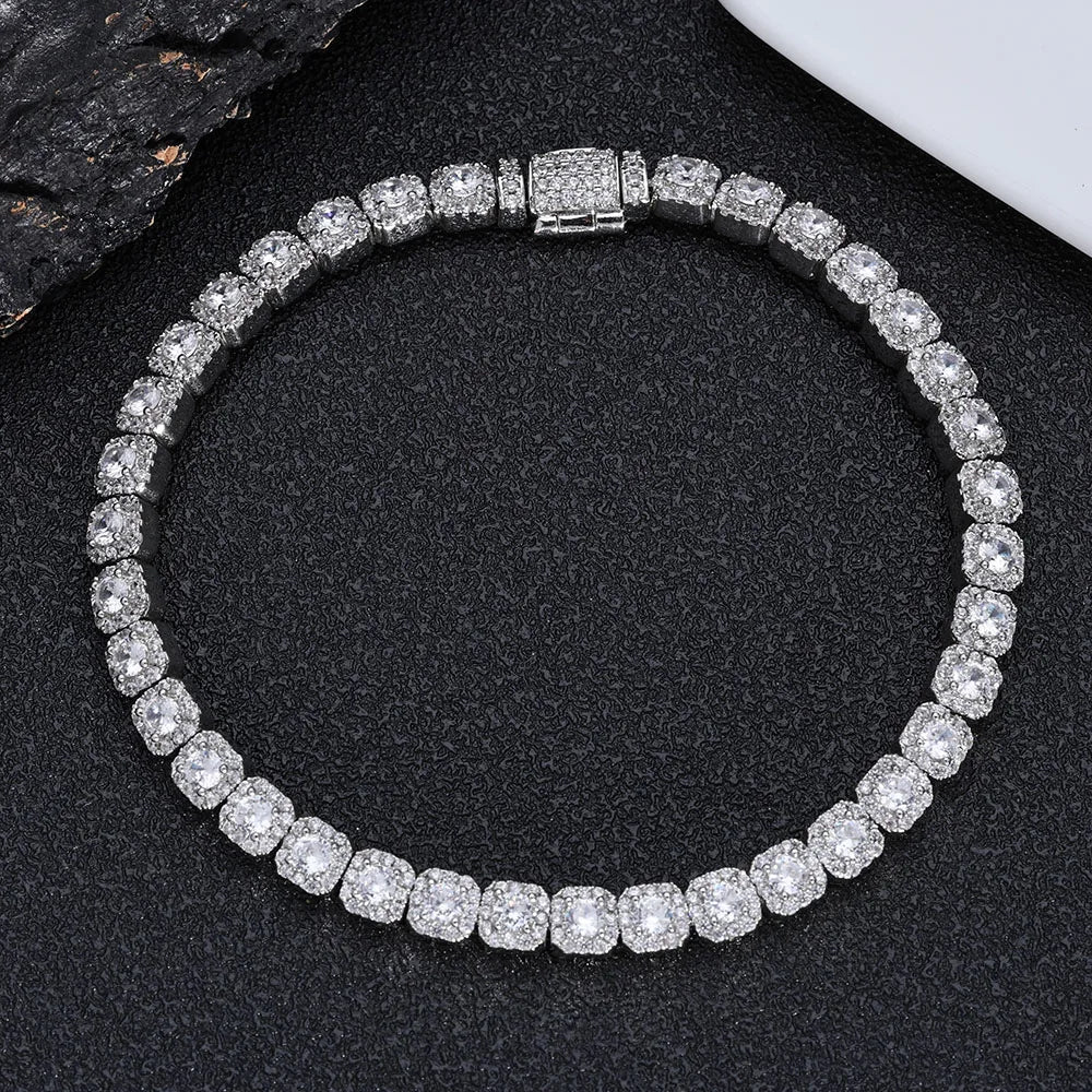 5 mm Iced Tennis Chain Armband Bling Zirkon Cluster Diamant 18 Karat vergoldetes Armband für Damen und Herren Hip Hop Schmuck