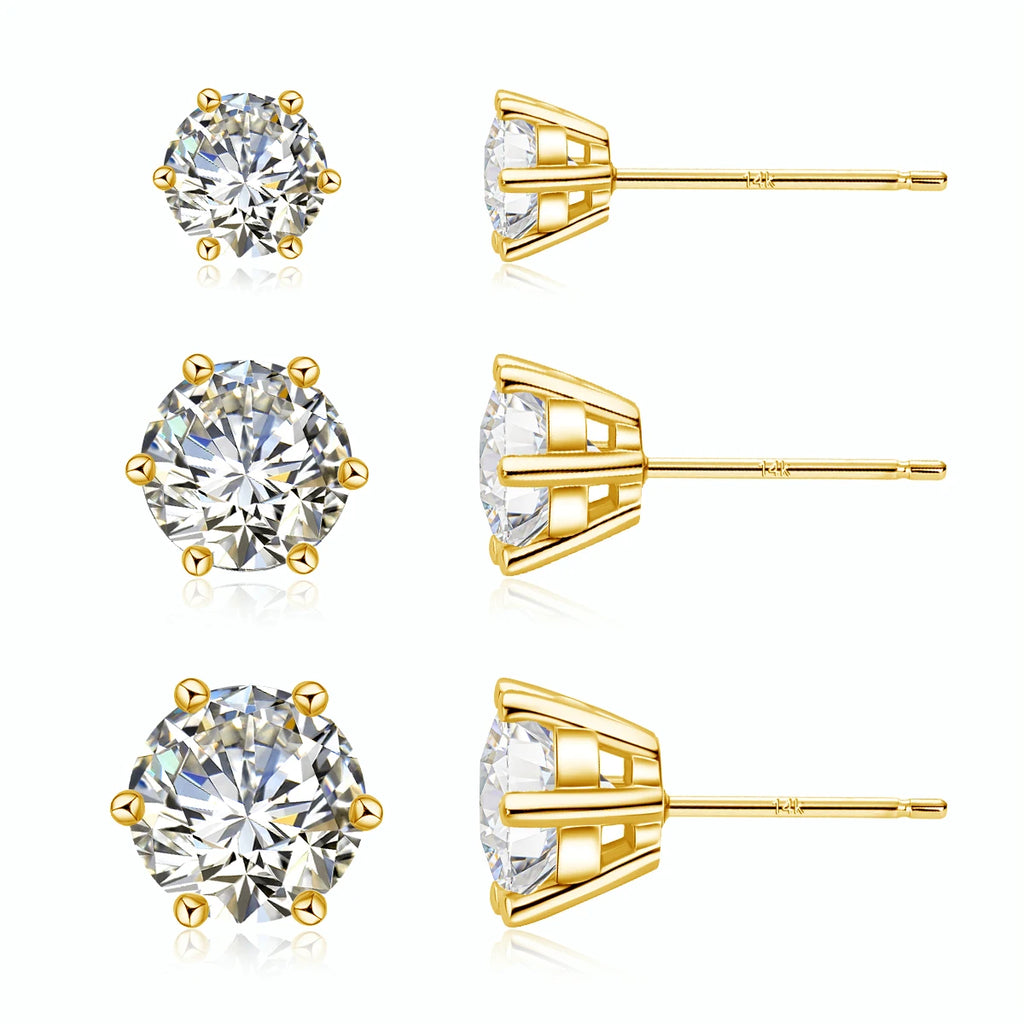 100% echt 14k Gold Moissanite Ohrringe 1ct 2ct 3ct Frauen Highend Luxuriöser 585 K Goldschmuck mit Zertifikat Valentinstag Geschenk