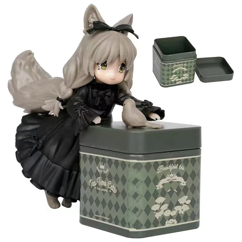 Replaceable Face Soybean Poer  Girl  Mobile Phone Stand Tea Par  Host Car Decoration Anime Figure Collectible