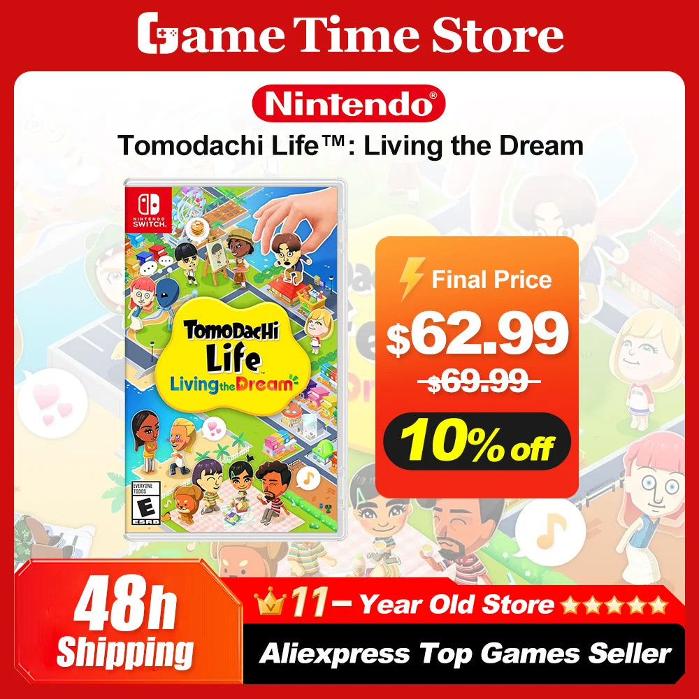 Tomodachi Life Living the Dream Nintendo Switch Games Deals 100% New Physical Game Card Simulation Genre Game for Switch Console