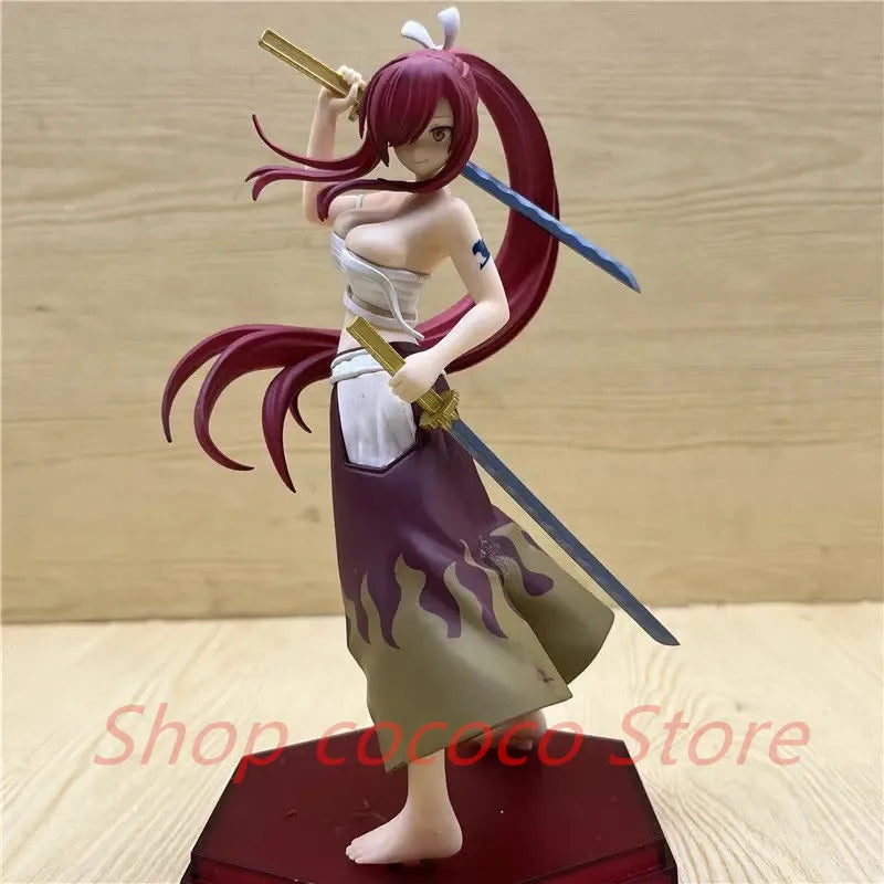 Fairy Tail Final Chapter Erza Scarlet Demon Sword Red Sakura Actionfigur - Bewegliches GSC POP PUP Modell Sammlerstück Weihnachtsgeschenk