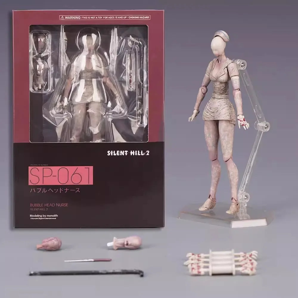 18cm Halloween Gift Silent Hill Movie Figures Bubble Head Nurse Action Figure Statue Model Doll Collection Toys Gifts