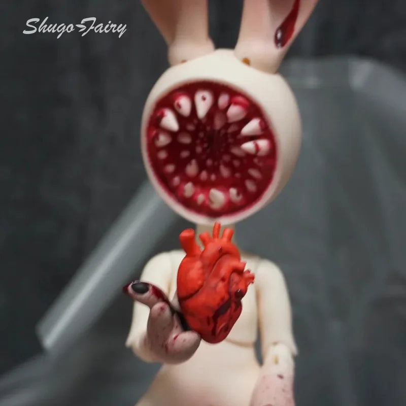 ShugaFairy Bjd Dolls 1/5 Moon White Halloween Rabbit Doll with Chomper Face Plate Tail Heart All in High Quality Doll Ball