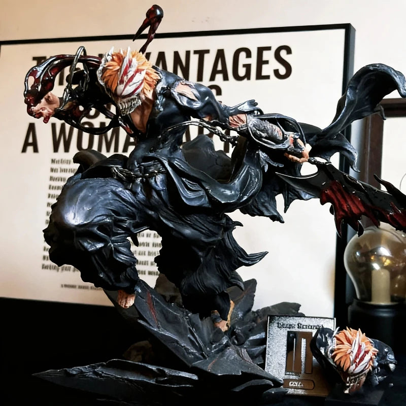 Kurosaki Ichigo 22cm Half Hollow Ichigo Action Figure LED Luminous Anime Model Toy PVC Light-Up Statue Desktop Decor Boy Gift