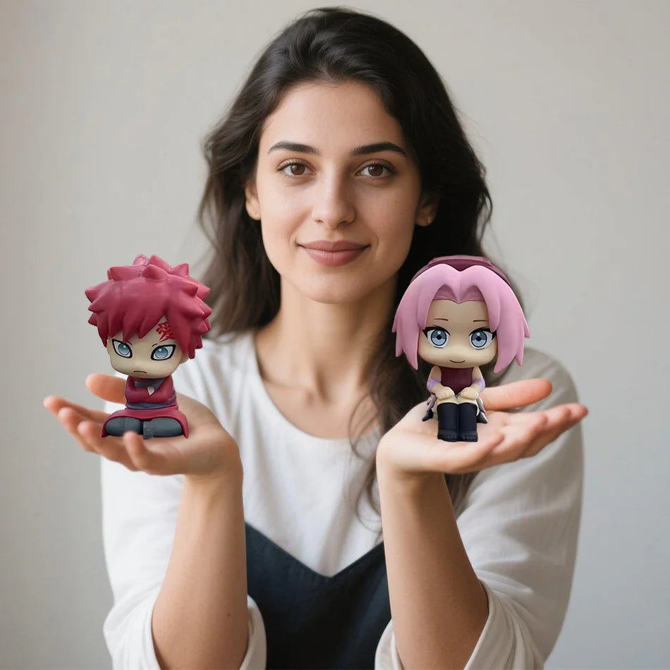 Anime Naruto Nette Sakura Haruno Gaara Sitzhaltung Cartoon Action FigureModel PVC Kinder Spielzeug Auto Dekoration Geschenk