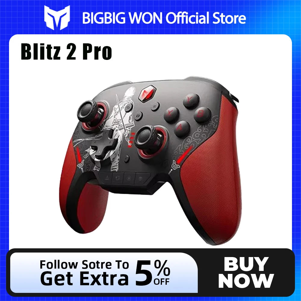 New BIGBIGWON Blitz2 TMR Star Flash Gamepads Wireless Bluetooth Somatosensory Controllers 2000HZ For NS PC Steam Game Handheld