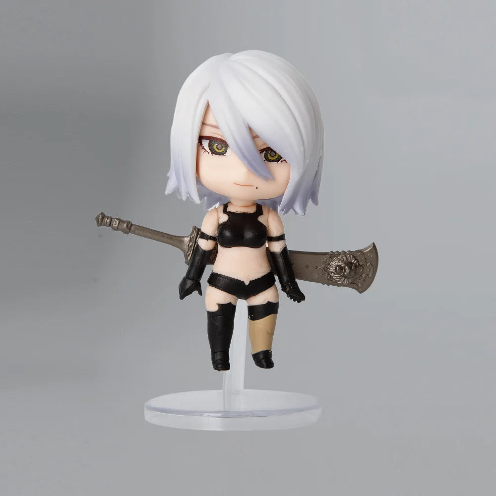 5pcs/set Anime NieR Q version kawaii standing posture Action Figure PVC model Toys statue Desk Decor Collectible Gifts