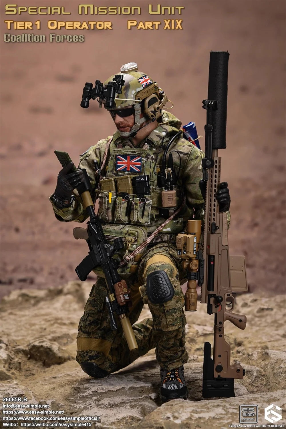 EASY&SIMPLE ES 26065RB The British Soldier Doll Special Sniper Action Figure Full Set Moveable Doll Figure In Stock 1/6