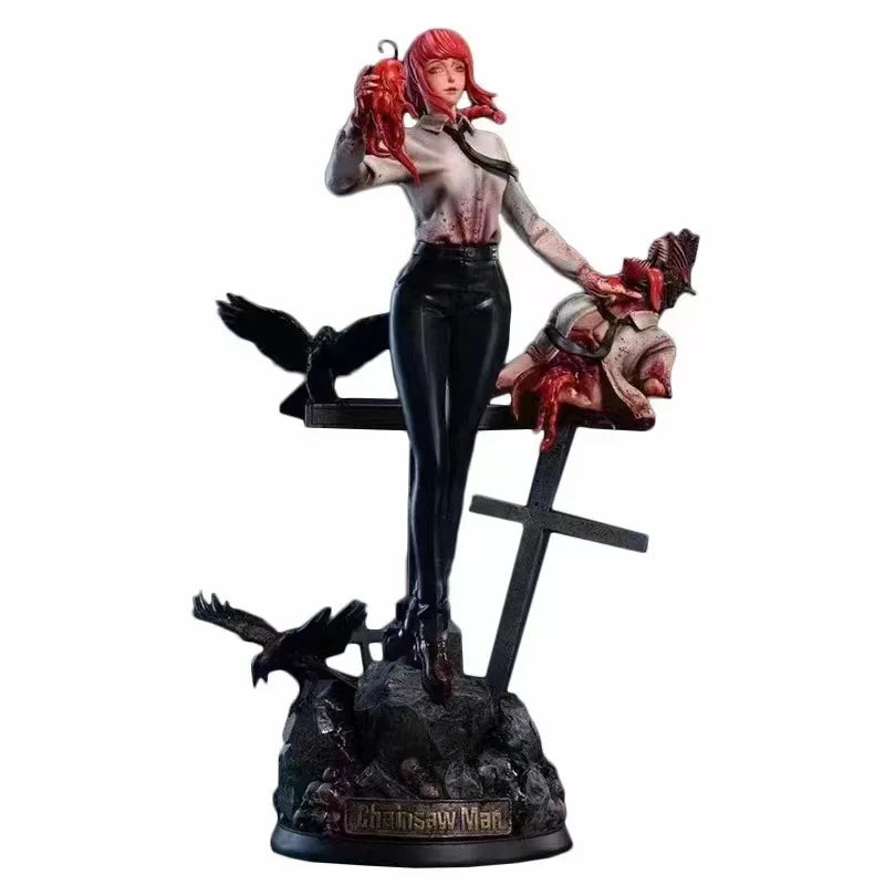 Erciyuan Chainsaw Man Gk Makima Action Figure - Beautiful Girl with Replaceable Body And Chain Saw Tool Collectible Toy Model