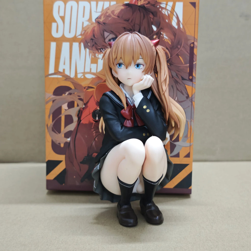 Boxed Anime NEON GENESIS EVANGELION EVA Asuka Langley Soryu College style Figures PVC Model Toys Doll Ornament Collect Gifts