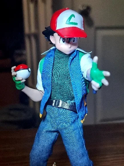 JoyMan Joy Man Toys Pokemon Ash Ketchum figuras 1/12 Pocket Monster Anime Figure Pvc Action Figures Figurine Toys Custom Gifts