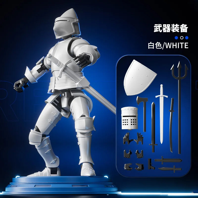 Knight Action Figures Paladin 13 Jointed Movable Shapeshift Robot 3D Printed Mannequin Character Assembl Toys Kids Gifts