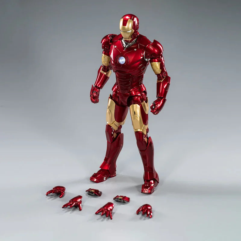 Original Disney Marvel Iron Man MK3 Can Emit Light Model 1:5 Desktop Ornament MK4 Assembled Figurine Set for Boys' Birthday Gift