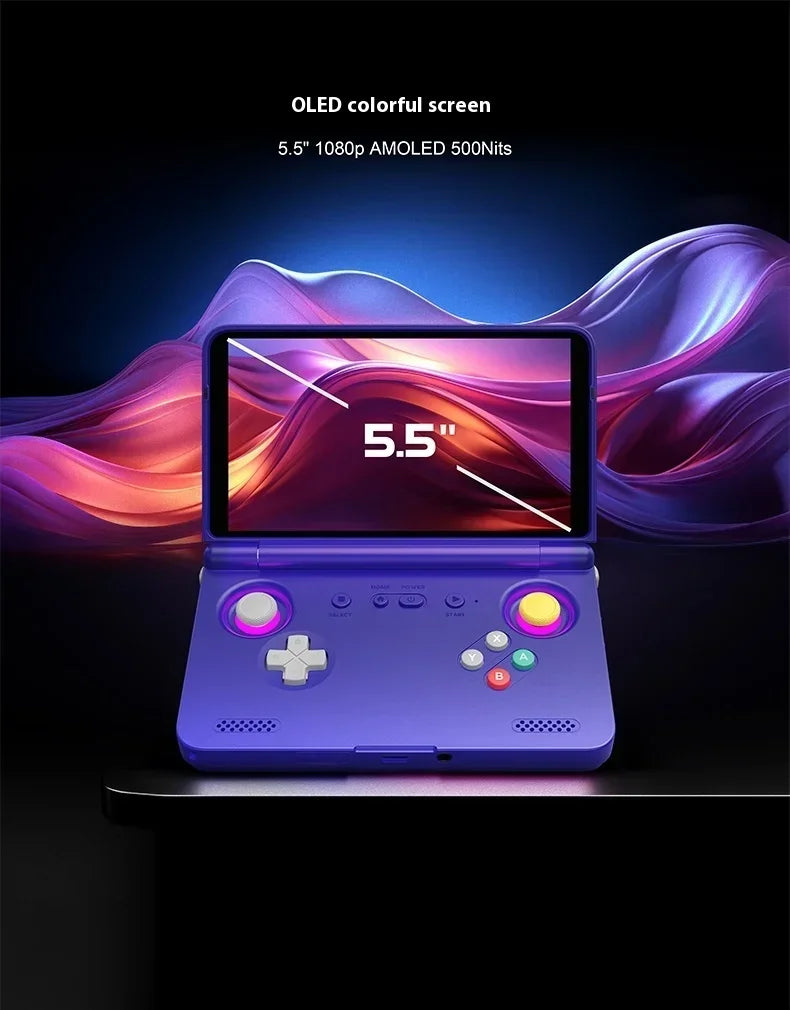 Retroid Pocket Flip2 игрова конзола 1080p сгъваема игрова конзола AMOLED 500Nits 5.5" екран 5000mAh ръчна игрова машина по поръчка
