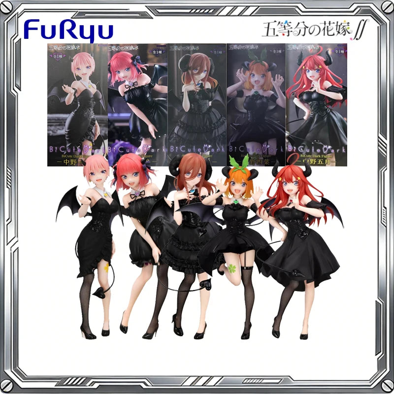 FuRyu Genuine BiCute Dark The Quintessential Quintuplets Anime Nakano Nino Miku Itsuki Action Figure Toys Gift Model Ornaments