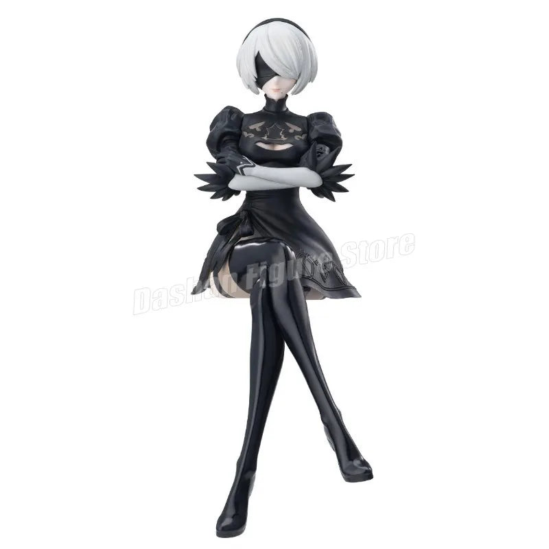 Anime NieR:Automata YoRHa A Nr. 2 Typ B Actionfigur Nudelstopper 2B 9S Sitzhaltung Figuren Sammlung Figuren Modell Spielzeug
