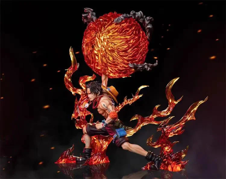 One Piece Anime Figur 26cm Portgas·D· Ace Cartoon Action Peripherie Spielzeug Figuren Ace Mera Mera No Mi Modell Pvc Geschenke Spielzeug