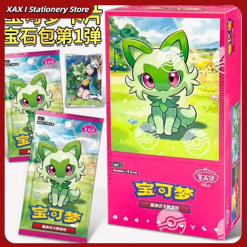 Original Cards Gem Pack Vol.1andvol.2 Chinese Pokemon Tcg Eevee Scarlet Violet Trading Ptcg Bag Box Card Custom 1 Case 20 Boxes