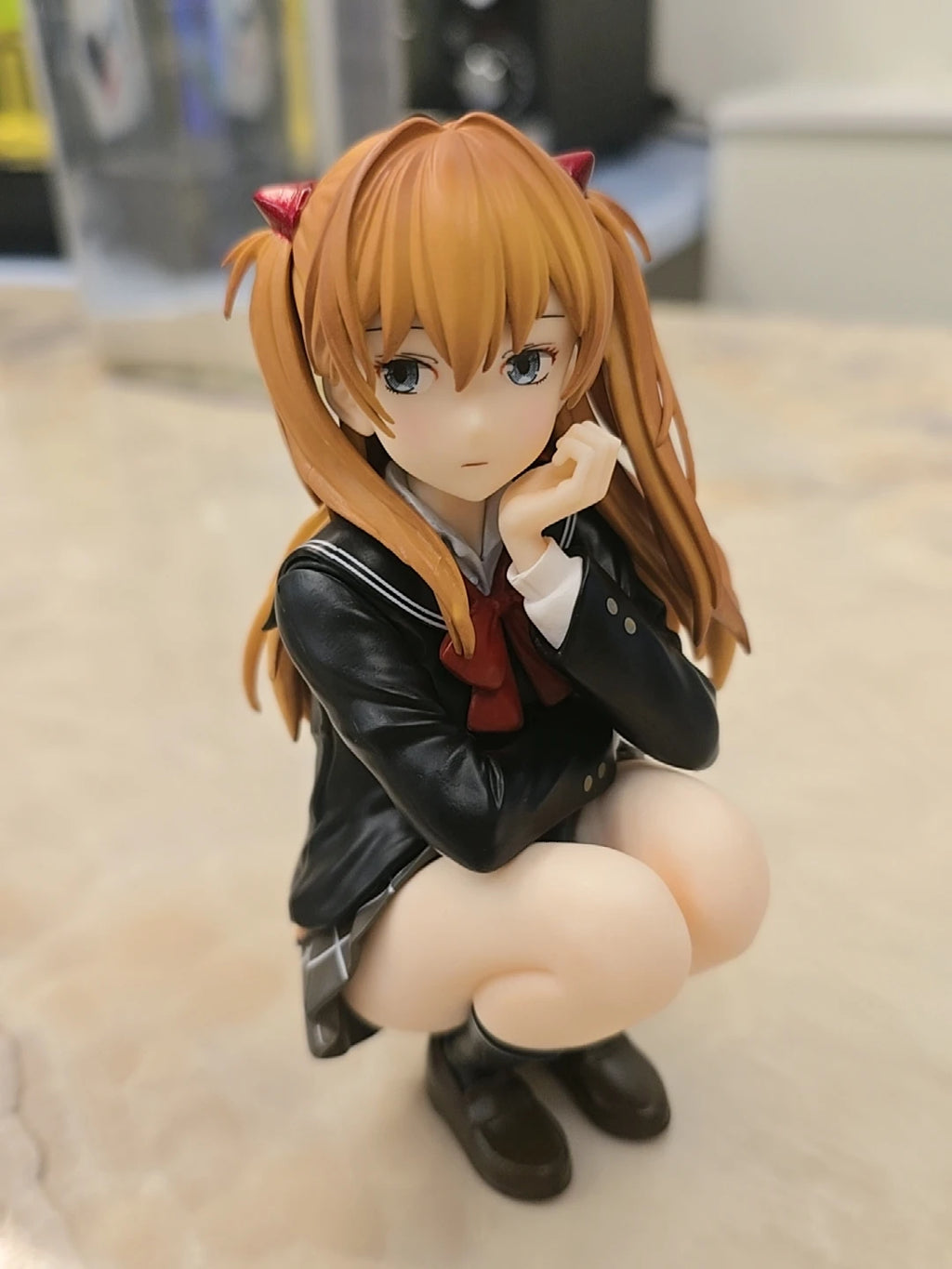 Asuka Langley Soryu Action Figure College Wind Beautiful Young Girl Computer Case Collection Model