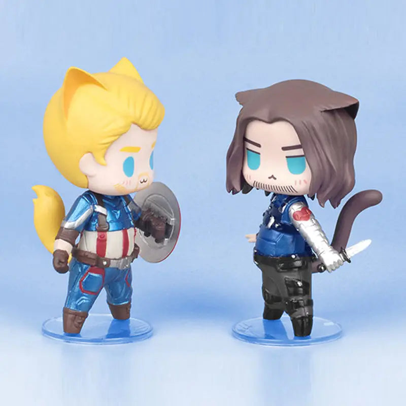 Captain America Winter Soldier Spiderman Q Edition Spider-Man hand-made office figure creative personality car desktop ornaments