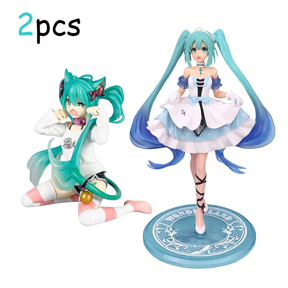 11-20CM Hatsune Miku X Cinnamoroll Figure Anime Collectible Models Decorative Decorations Children Birthday Christmas Kawaii Gif