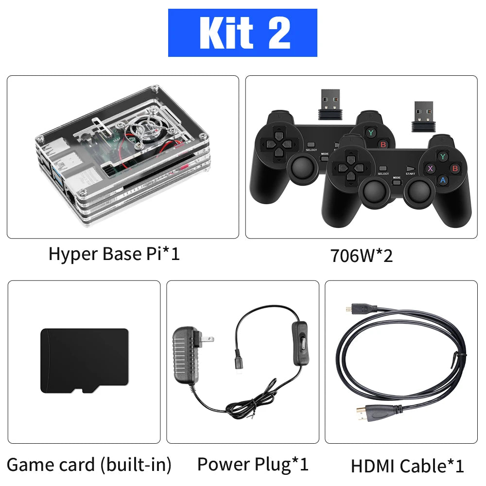Raspberry Pi 4B Retro Game Console/Mini PC With 90000+ Games For PS1/PSP/Sega Saturn/NES/SNES/MAME/3DO/NDS Portable Game Player