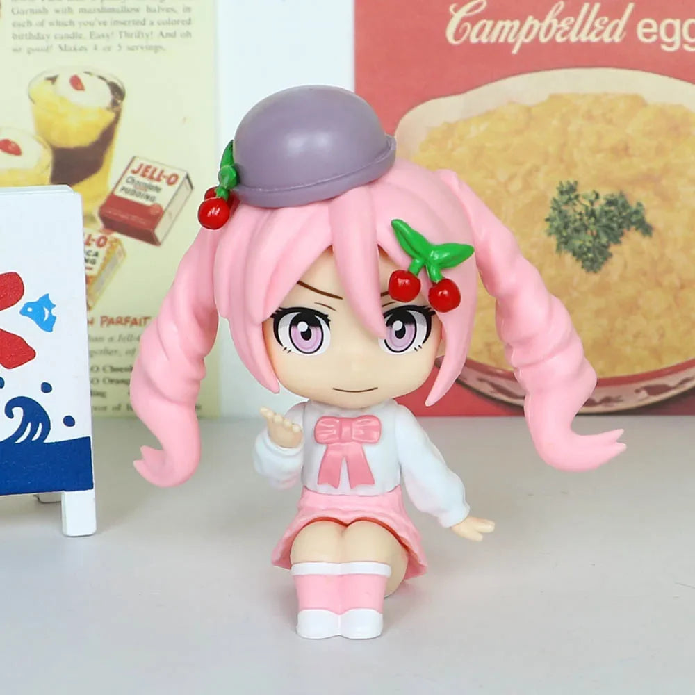 New 5pcs/set Hatsune Miku Q Version Sitting Posture Kawaii Birthday Gift Anime Girl Figures Super Cute Unique Kids Toys