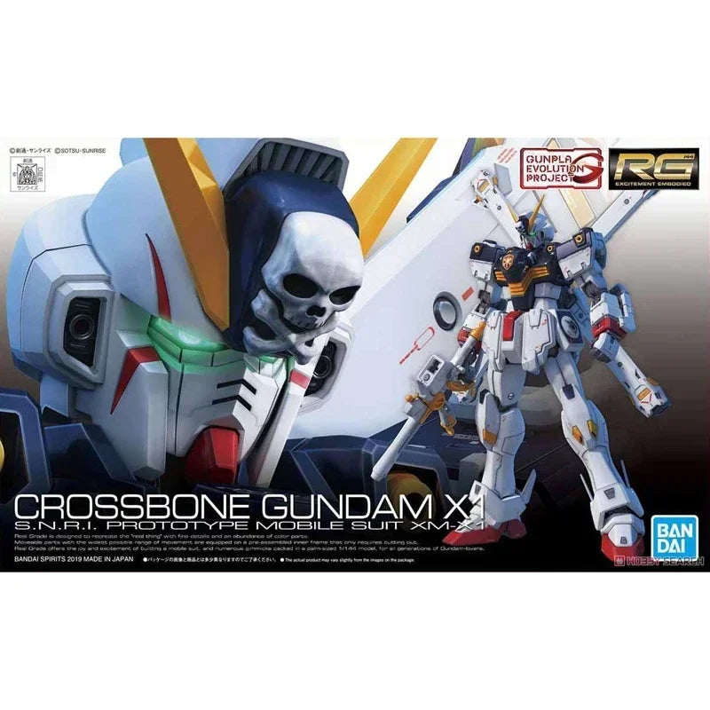 Gundam Bandai RG 1/144 31  X1 CROSS BONE Toy Figures Gifts for Children Anime Assembly Action Mech Original Product