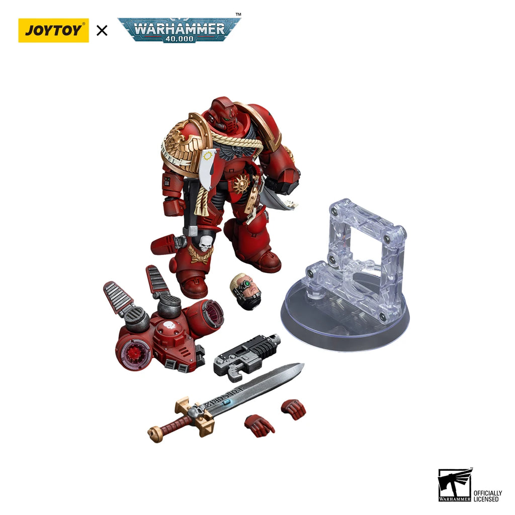 JOYTOY Warhammer 40,000 1/18 Action Figures Blood Angels  Captain With Jump Pack Anime Military Model