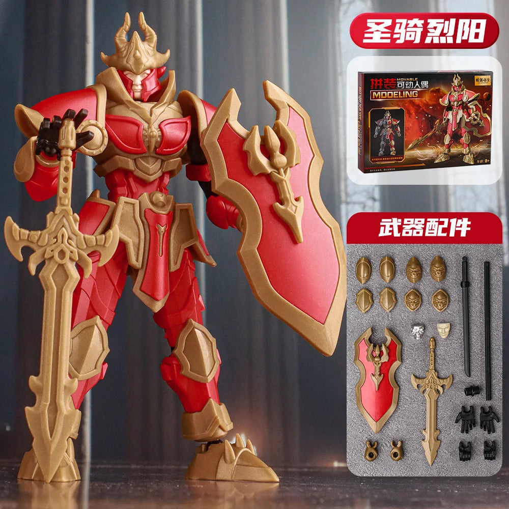 Lucky 13 Multi Joint Action Figure Knight Justice Shield Mecha Toy Model Robot Doll Gift for Boys