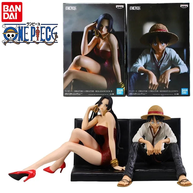Bandai Original ONE PIECE Anime-Figur Monkey D. Luffy Boa·Hancock Actionfigur Spielzeug für Jungen, Mädchen und Kinder Geschenk Sammlermodell