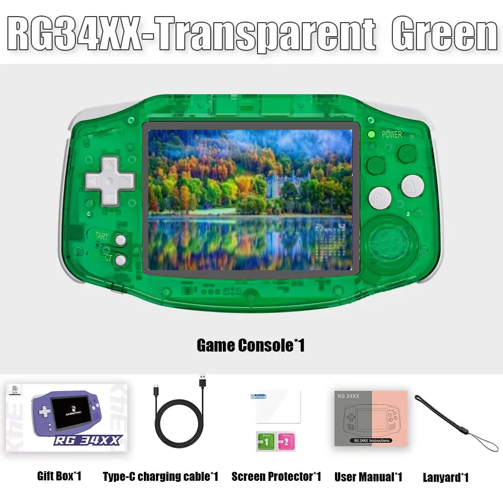 ANBERNIC RG34XX RG 34XX Handheld Game Console Video Games Players 3.4-inch IPS Screen Linux 64-bit System HD TV 5G WiFi PSP Gift