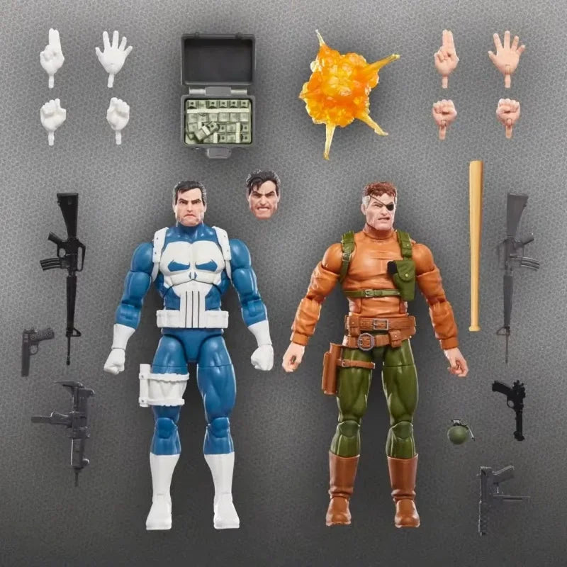 Legends Series 6 Inch Action Figure Punisher Nick Fury 2 Pack Set Original Collectible PVC Model High Detail Toy Superhero Fans