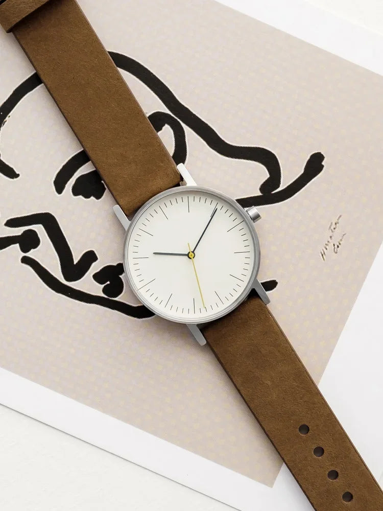 Design Sense Watch B001 Einfaches Retro-Design Stummschaltung Herren- und Damenuhr aus wasserdichtem Edelstahl