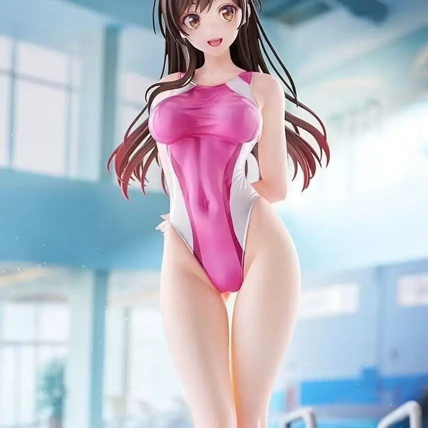 Anime Figure Doll - Mizuhara Chizuru Competitive Swimsuit Stance Girl Collectible Action Figure Decoration Gift For Fans