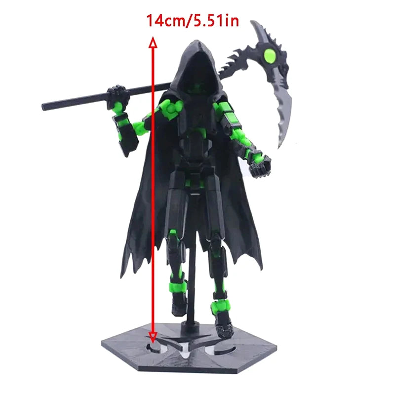 T13 Actionfiguren-Set, Dummy 13, beweglicher Roboter mit Todesskelett, Death-Actionfigur mit Umhang, Lucky 13, Sammler-Actionfigur