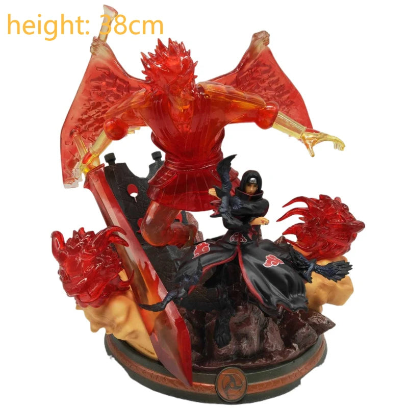 GK Naruto Kurama Chakra Mode Shippuden Anime Figurine Model Action Figure Sasuke Itachi Statue Collection Toy 35cm Kyuubi Figma