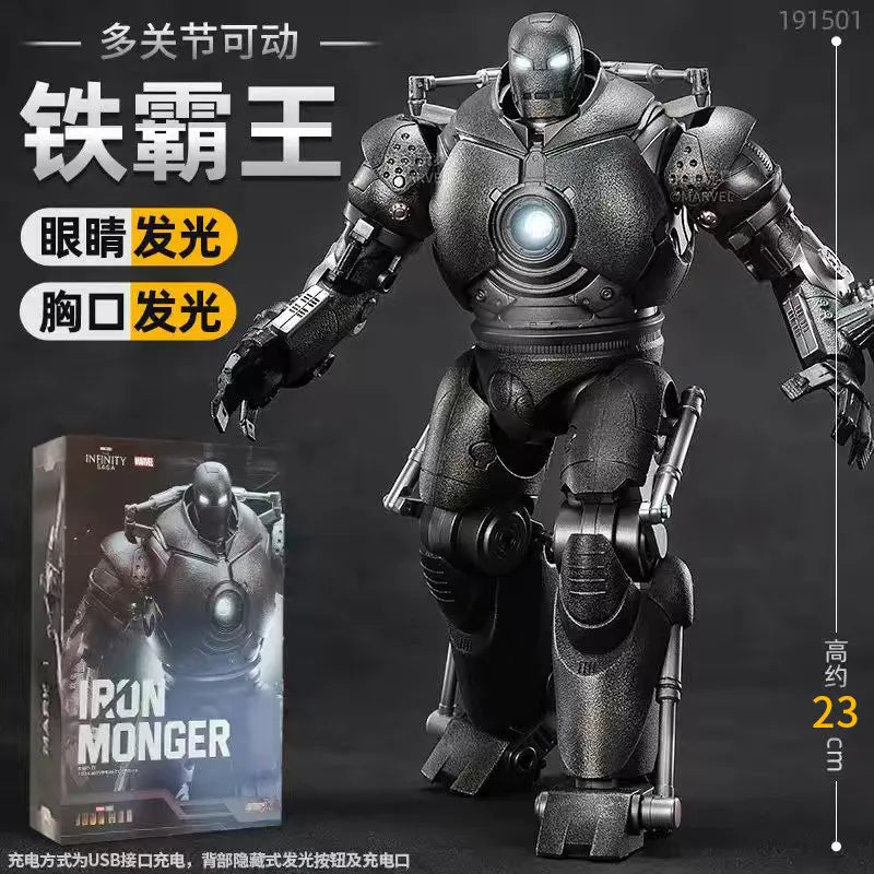Marvel War Machine MK1 to MK43 movable model luminous Iron Man Hulkbuster armor Whiplash Titanium King New Year Birthday gift
