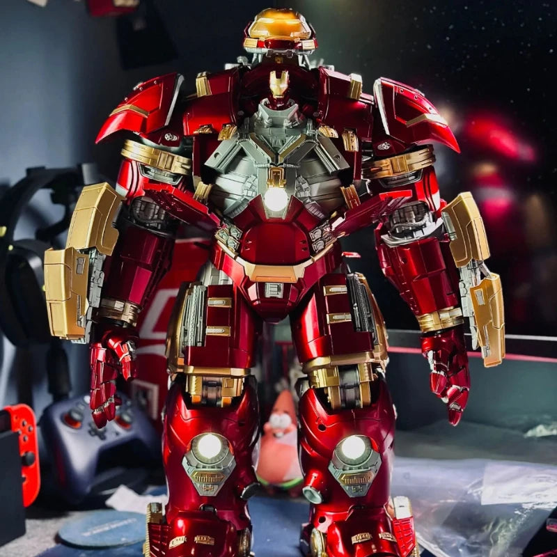 Fondjoy Marvel Anti-Hulk Armor Action Figure LED Light-Up Assemble Toy Model for Boys Movie Character Handmade Craft Toys Gift