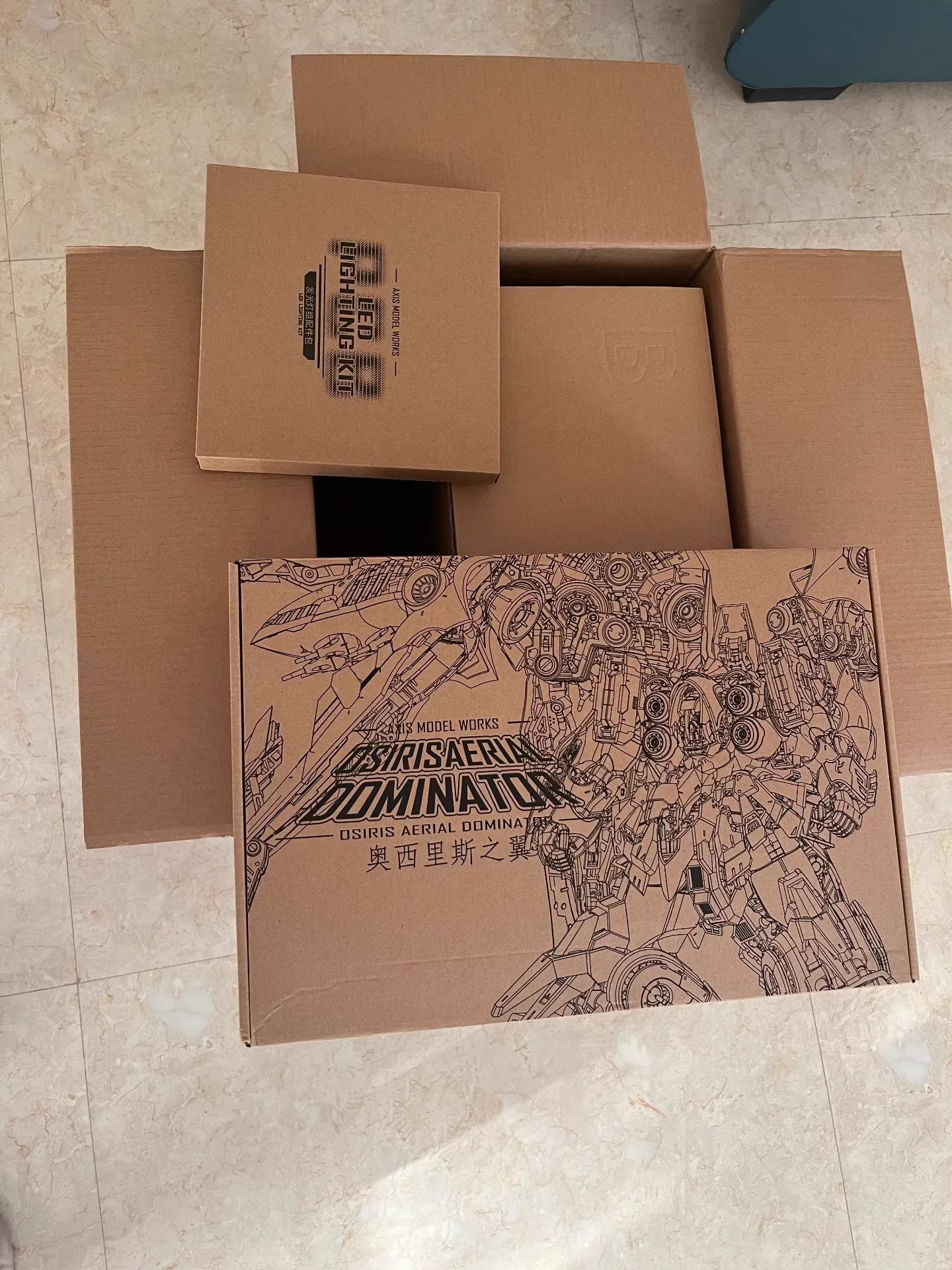 NEW 1/100 AXIS MODEL WORKS Kshatriya Osirisaerial Dominator Action Figure Luminous Lamp Assembly Gk Figure Collectible Model