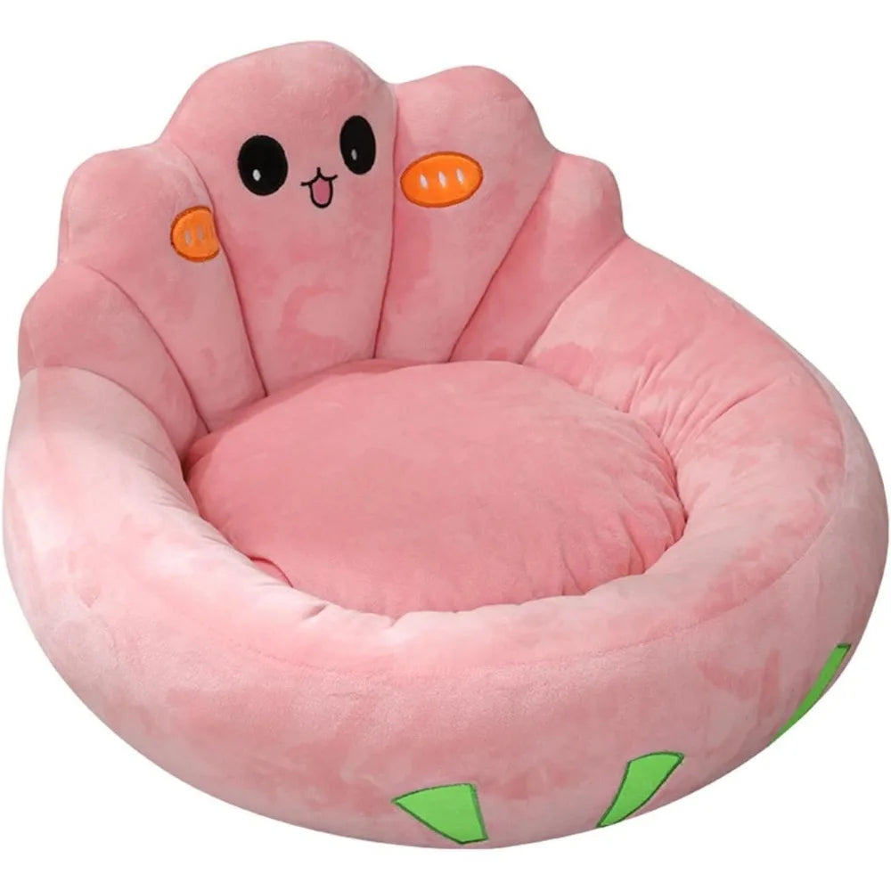 "plush washable warm pet beds for cats and dogs, cozy self-heating sleeping beds for small pets, pink"