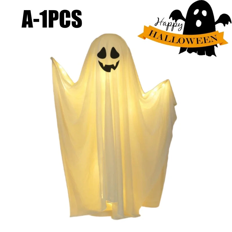 85/165CM Halloween Decorations Outdoor Spooky Light Up Ghosts Scary Standing Ghosts Decor for Front Door Porch Yard Home Party