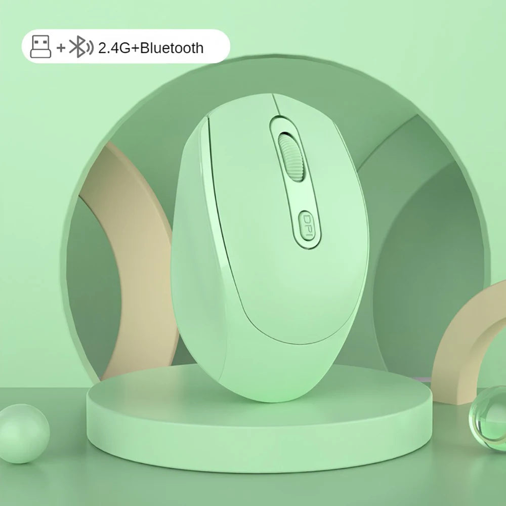Kabellose, leise Maus, geeignet für E-Sport-Spiele im Geschäftsbüro, Bluetooth 5.2, 2.4G, Dual-Modus-Mäuse, ergonomische, wiederaufladbare Maus