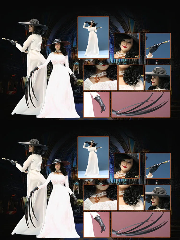 Original A23C01 1/6 Scale Female Vampire Soldier White Long Dress Decoration Lady Dimitrescu Movie Role Delicate 12" Figurine