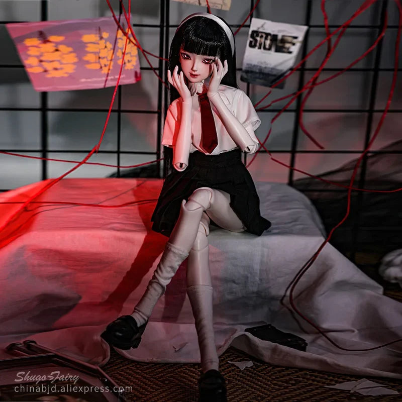 New Second Design BJD Two Face 1/4 Mio Full Set Magnet Tomie Ghost Face Removable New Rebuild Slimmer Waist Body BJD Dolls