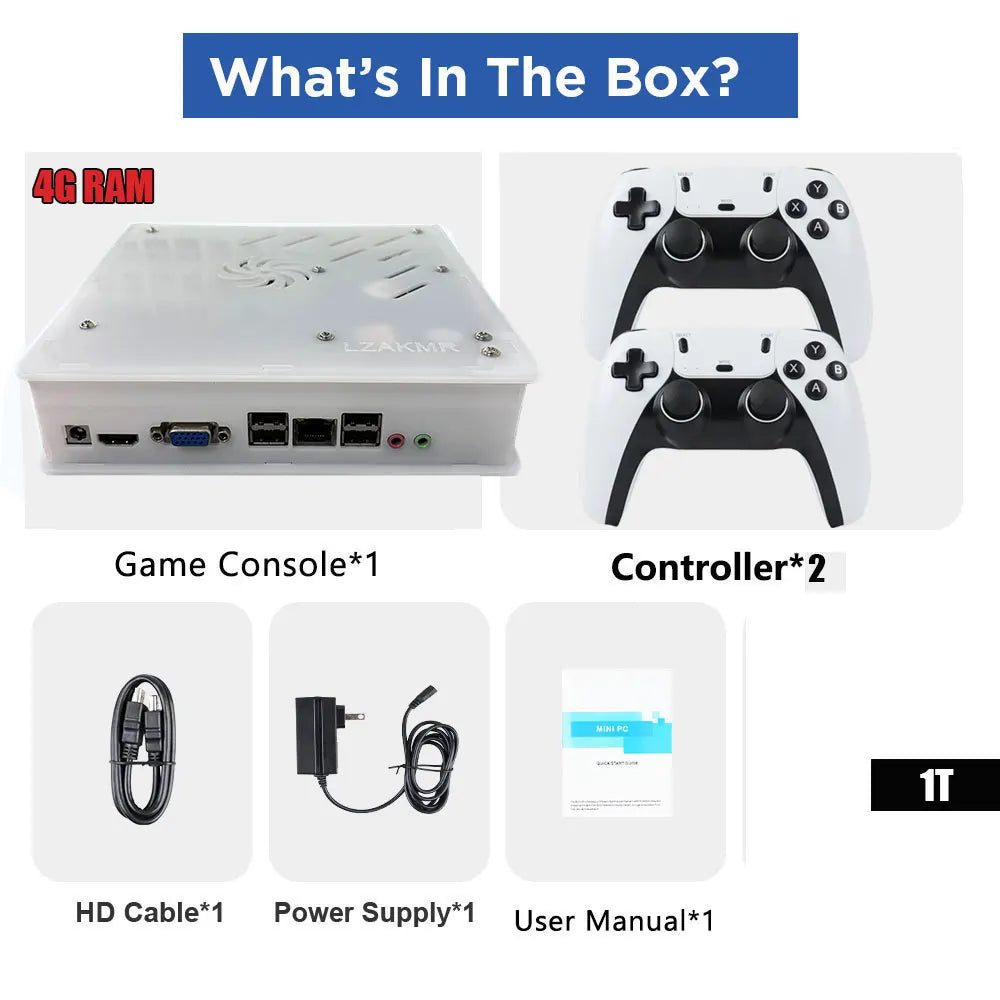 X8 Retro Game Console Upgrade Gaming Experience 8G RAM 2TB Storage 70000+ Classic Games Compatible with Wii PS2 XBOX PSP NGC