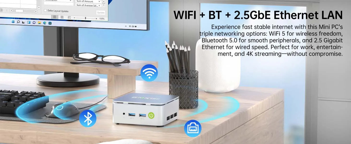 GMKtec G10 Mini PC AMD Ryzen 5 3500U 16GB DDR4 500GB SSD NVME Wifi5 BT5.0 Windows 11 Triple Display Desktop DIY Gamer Computer