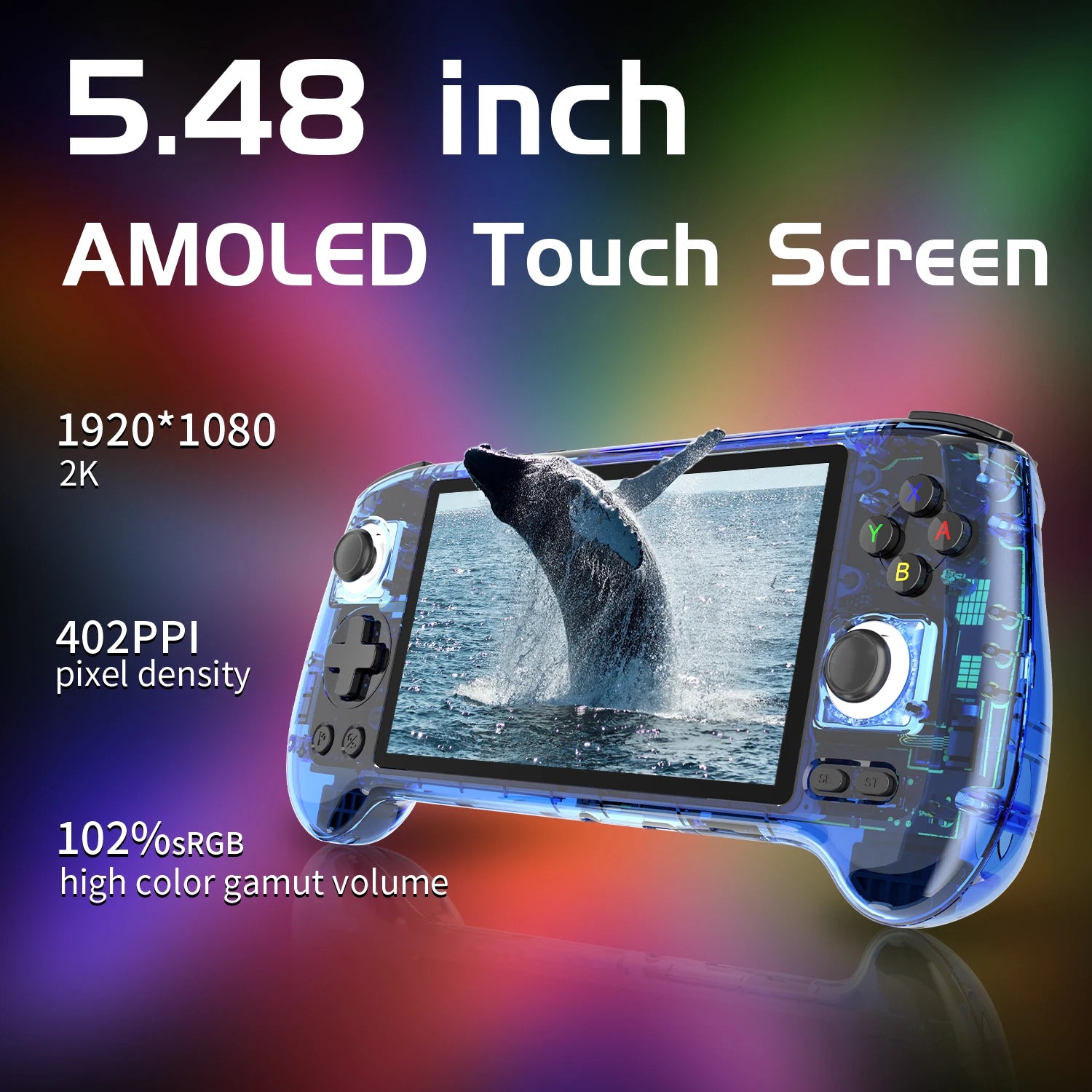 ANBERNIC RG556 Handheld Game Console 5.48 Inch AMOLED Screen 1080*1920 Android 13 RAM8G+128G PS2Game 5G WIFI 512G 80000Games