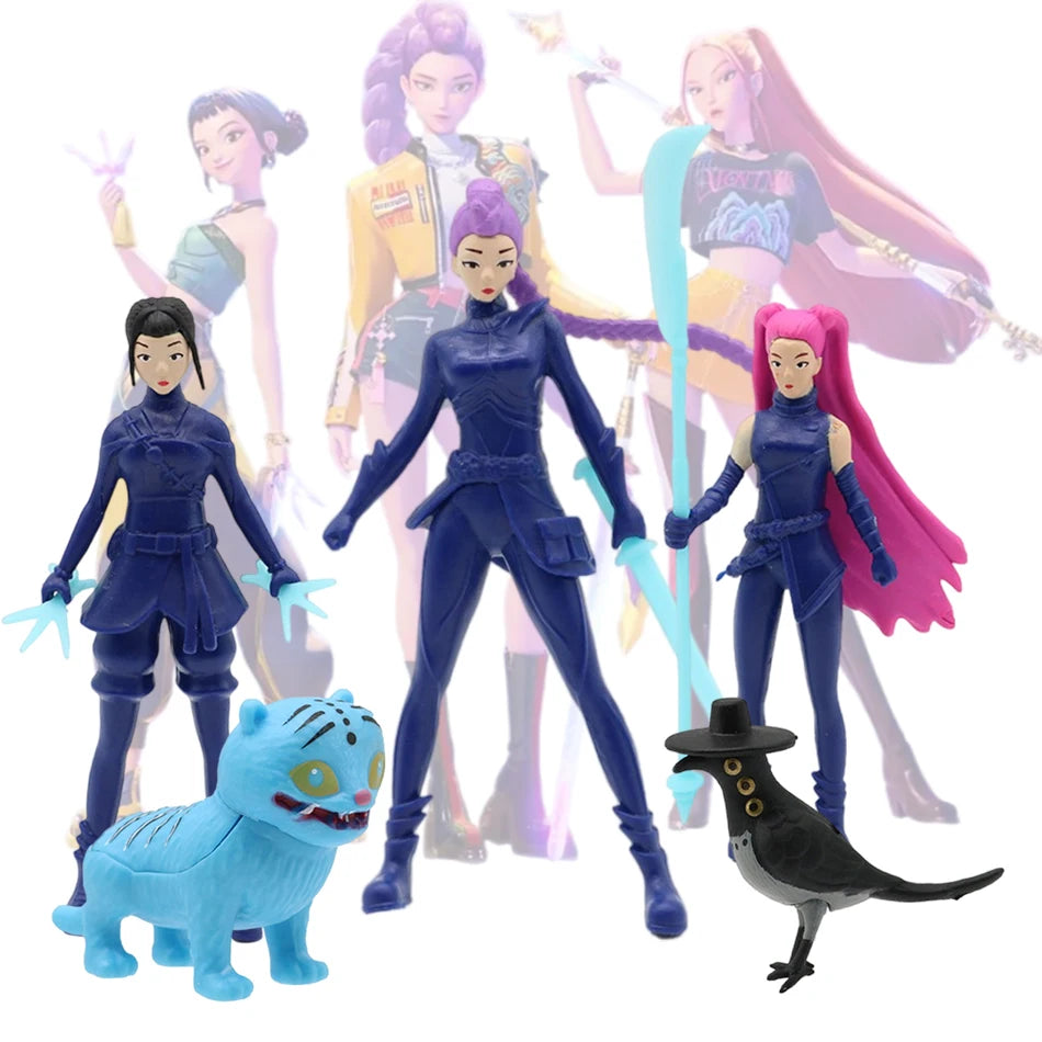 5 stücke Anime Kpop Dämonenjäger Derpys Tiger Ranimeumi Mira Zoey Sussy PVC Action Figure Spielzeug Anime Figur Puppe Für Fans geschenk