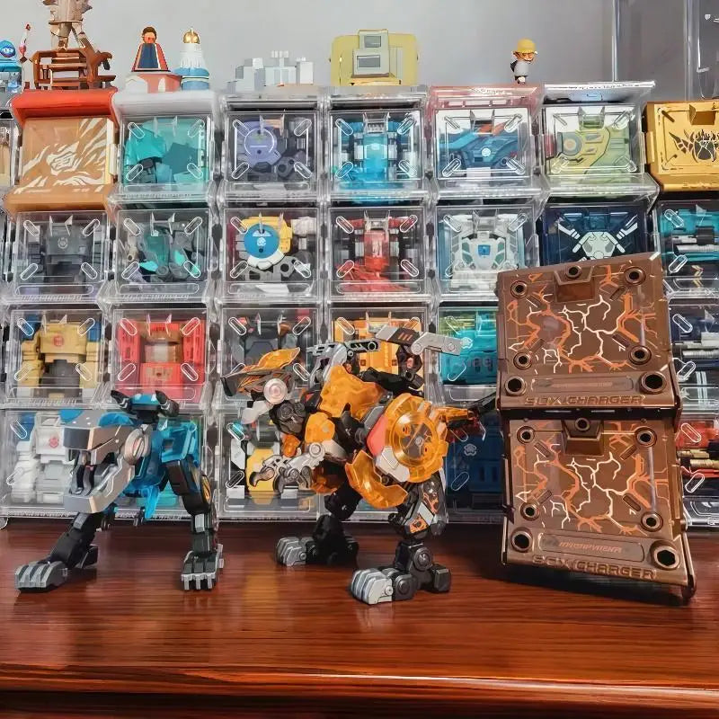 52toys Beast Box Series Dinosaur Transformation Toy Set - Flame Master & Ice Master Trendy Mech Model Action Figures Christmas